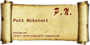 Pott Nikolett névjegykártya